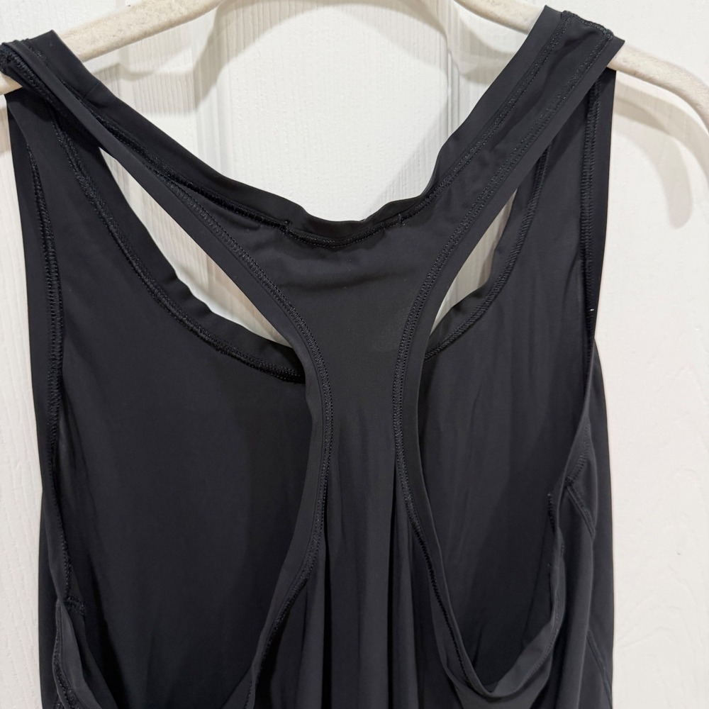 Athleta Womens Black Racerback Activewear Tank Top Size M Scoop Neck Workout - Picture 4 of 8